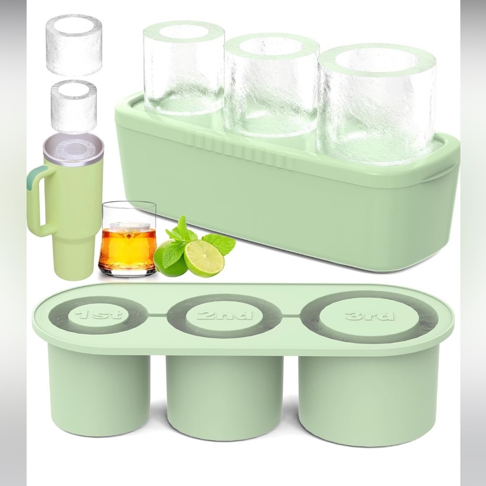 Silicone Cylinder Ice Cube Tray for Tumbler Cup NIB